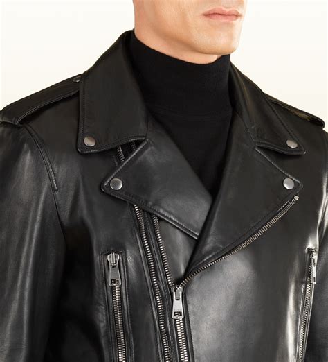 gucci biker leather jacket|gucci leather jacket online.